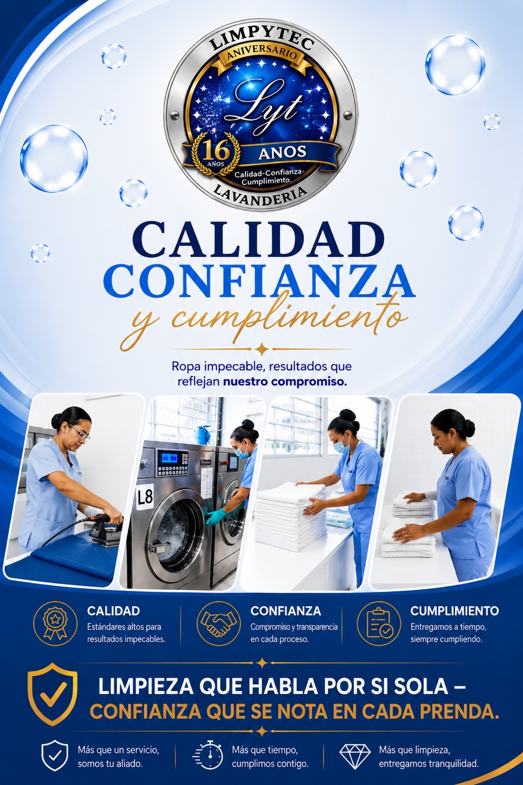 Operarias de lavanderia industrial LIMPYTEC